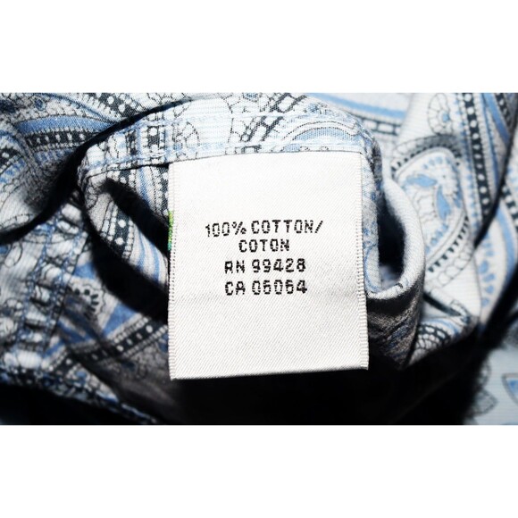 Bugatchi Uomo Men's Long Sleeve‎ Button Front Flip Cuff Paisley Shirt Size 2XL - Picture 10 of 10